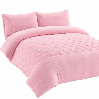 Thermal teddy fleece duvet cover features infographic for winter warmth