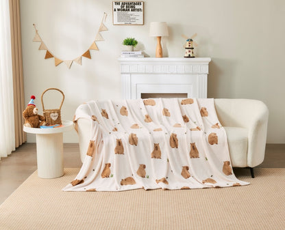 Large size 170 x 230 cm throw blanket styled on a single bed