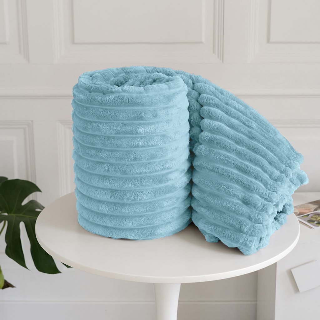 Chunky Cord Ribbed Throw Over Fleece Cosy Warm Soft Large Sofa Bed Sette Blanket