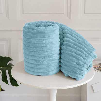 Chunky Cord Ribbed Throw Over Fleece Cosy Warm Soft Large Sofa Bed Sette Blanket