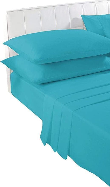 Pair of Plain Dyed 100% PolyCotton Pillow Cases Soft Touch Cosy Pillow Cases