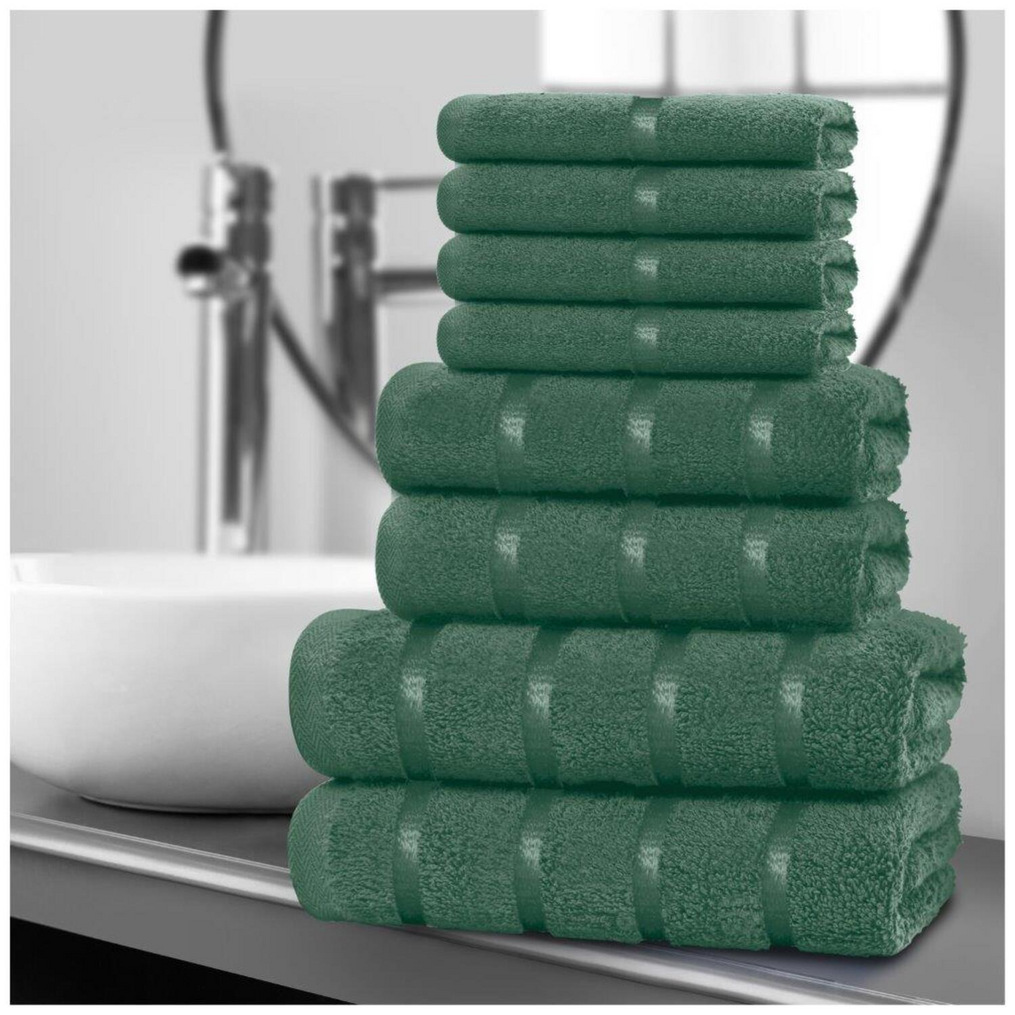 LUXURY 100% EGYPTIAN COTTON TOWEL 8 Piece Bale Set Face Hand Bath Boston Towels