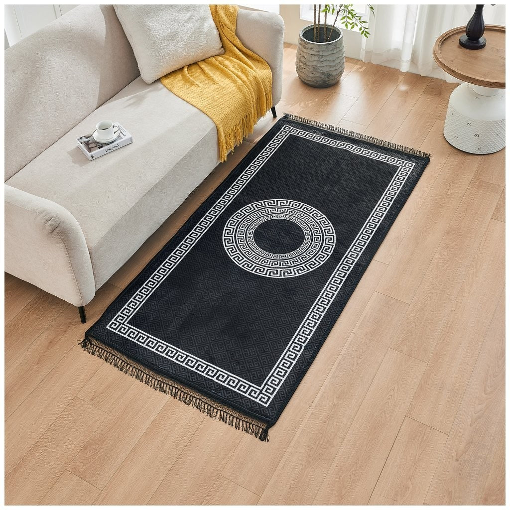Greek Long Hallway Runner Rug Non Slip Bedroom Carpet Washable Kitchen Floor Mat