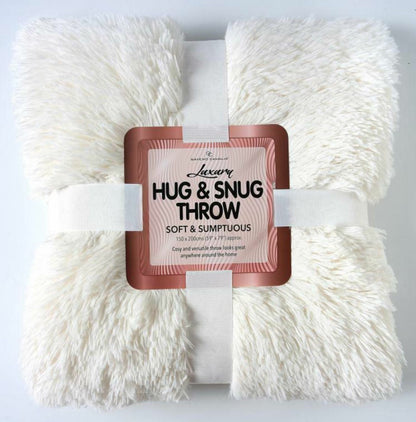 HUG & SNUG THROW LUXURY WARM COSY SOFT SOFA BED MINK FLUFFY FUR BLANKET DOUBLE