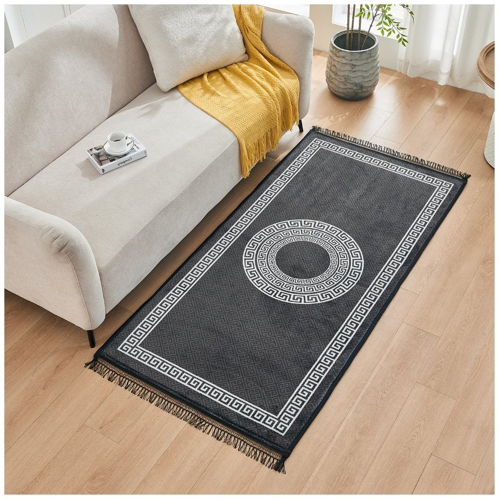 Greek Long Hallway Runner Rug Non Slip Bedroom Carpet Washable Kitchen Floor Mat