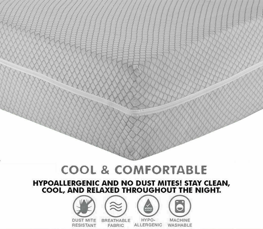 Anti Bug Mattress Protector Zipp Cover Non Noisy Fitted Sheet Bed All Size