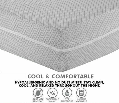 Anti Bug Mattress Protector Zipp Cover Non Noisy Fitted Sheet Bed All Size