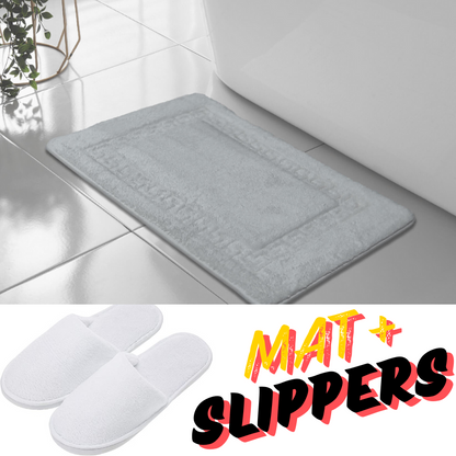 GREEK KEY STYLE BATH MAT PEDESTAL SET NON SLIP TOILET BATHROOM RUGS 1 PIECE