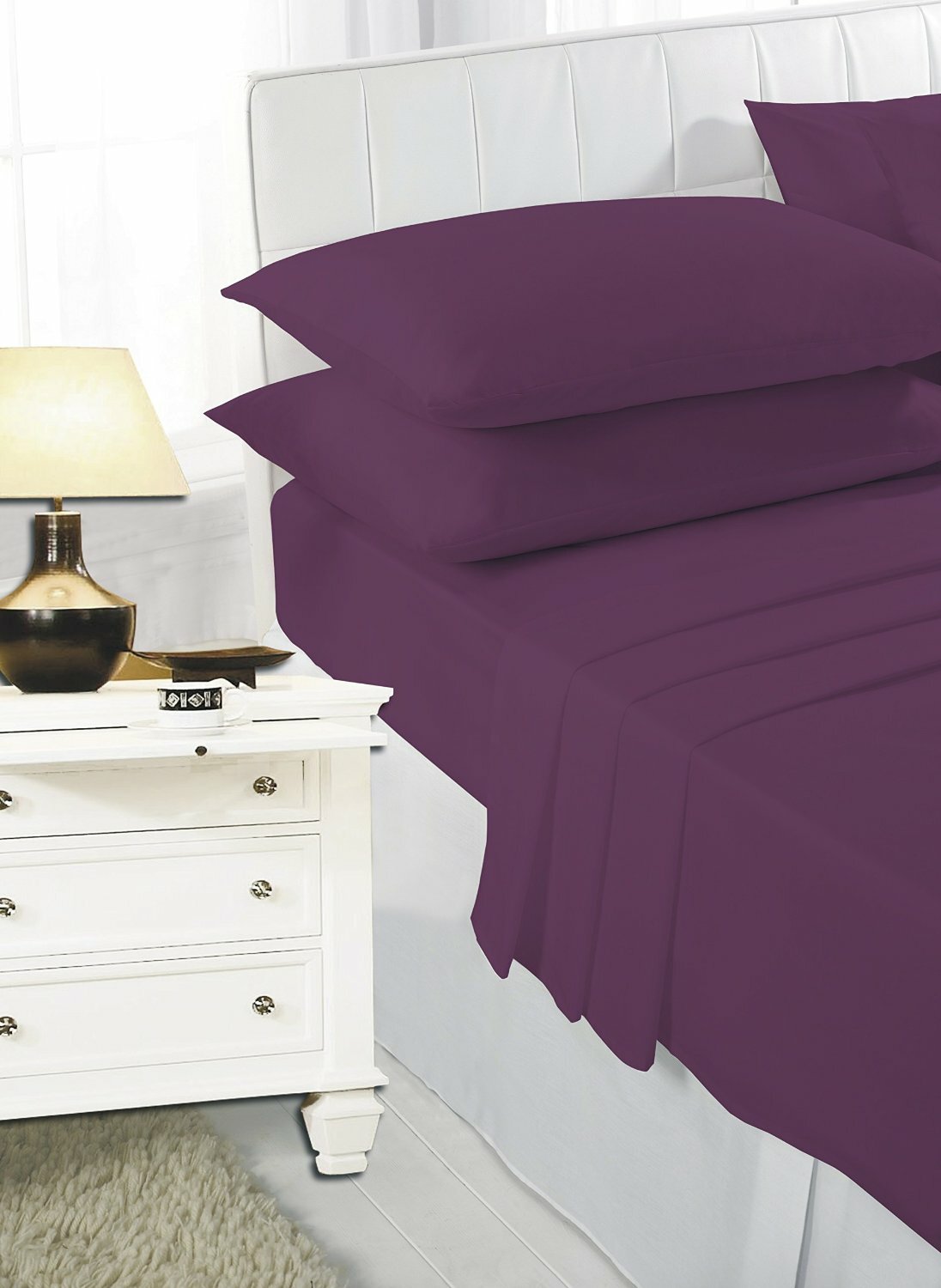 Easy Care Plain Dyed Flat Bed Sheets 4 Ft Bunk Single Double King Super King