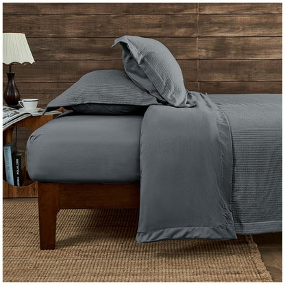 Seersucker Newry Duvet Quilt Cover Pillow Case Bedding Bed Set 5 Colours