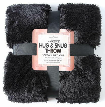 HUG & SNUG THROW LUXURY WARM COSY SOFT SOFA BED MINK FLUFFY FUR BLANKET DOUBLE