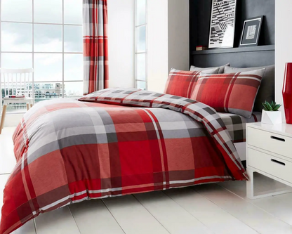 Waverly Check Printed Duvet Quilt Cover Sets Bedding With Pillowcases All Sizes