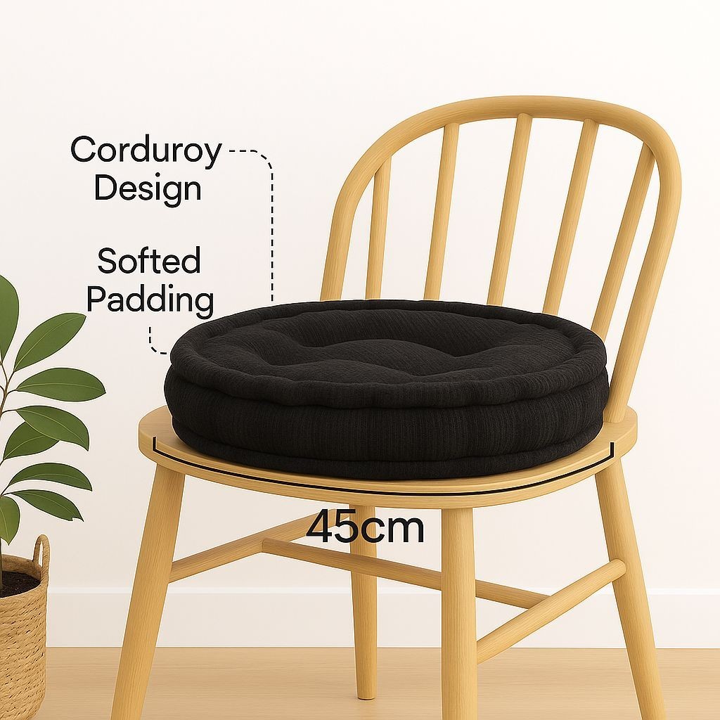 Rounded 10cm Thick padded seat cushion garden dining chair pad indoor outdoor boosters