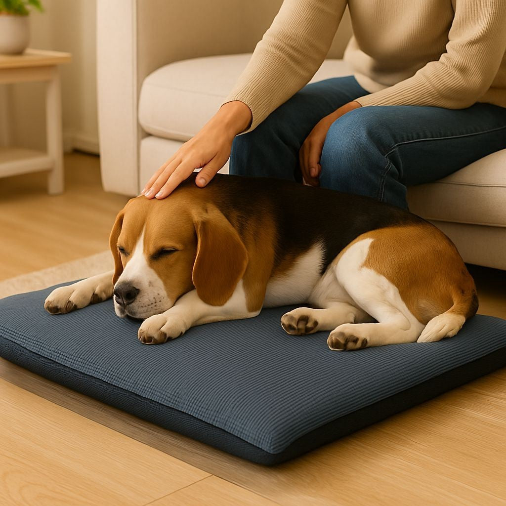 Underside of the pet mat showing the non-slip grip base