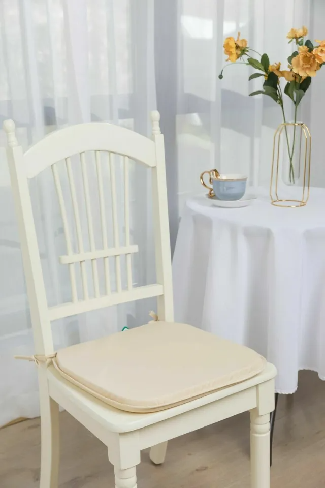 Chair Cushions Thick Tie On indoor outdoor Removable Seat Pads Square 38x38cm