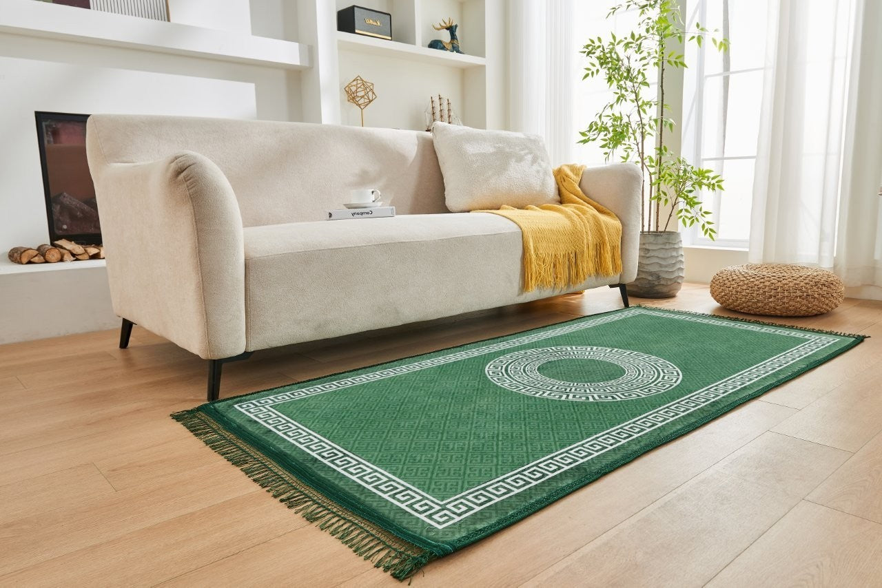 Greek Long Hallway Runner Rug Non Slip Bedroom Carpet Washable Kitchen Floor Mat
