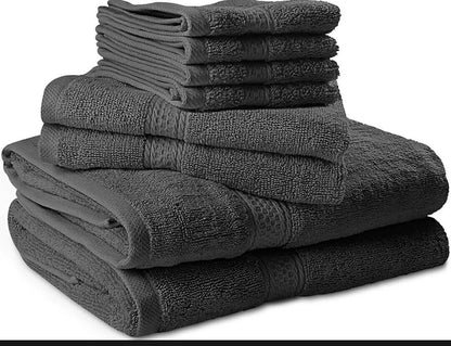 10pcs Bale Set Face Hand Bath Towels 100% Egyptian Cotton Bathroom Towel Sets
