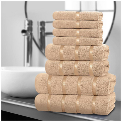 LUXURY 100% EGYPTIAN COTTON TOWEL 8 Piece Bale Set Face Hand Bath Boston Towels