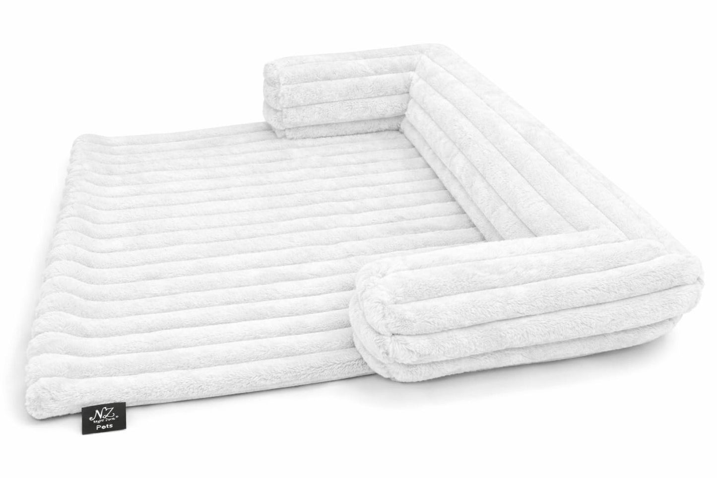 Luxuriously Soft Square Cord Pet Cushion Waterproof Non Slip Ribbed Plush Sofa