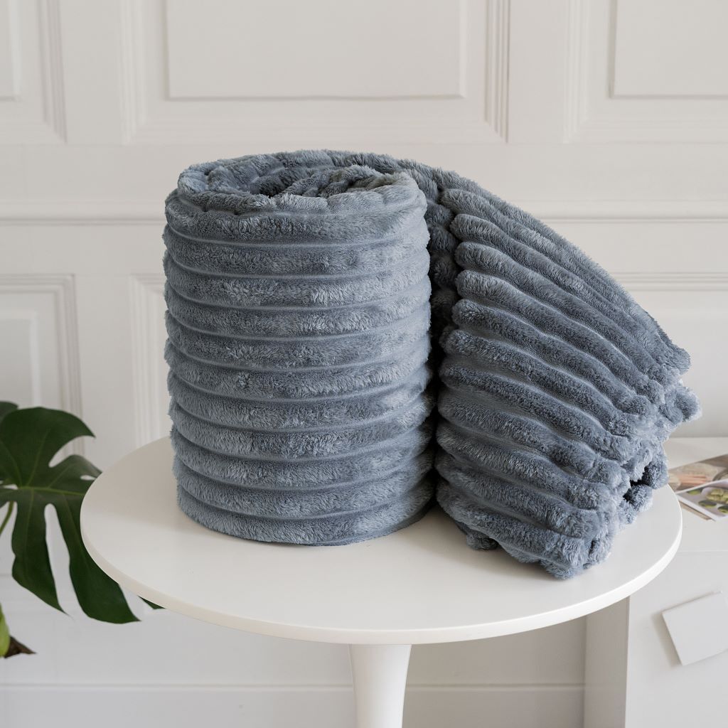 Chunky Cord Ribbed Throw Over Fleece Cosy Warm Soft Large Sofa Bed Sette Blanket