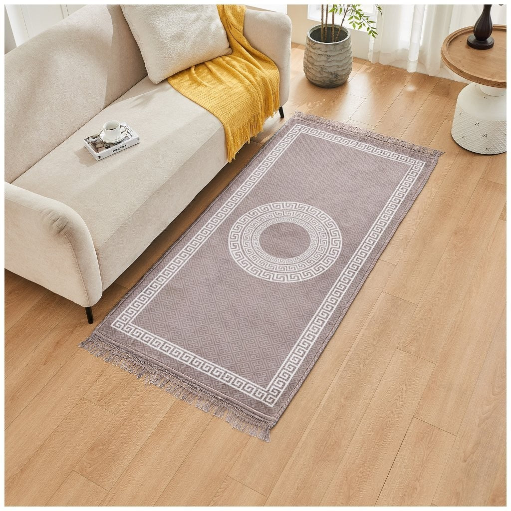 Greek Long Hallway Runner Rug Non Slip Bedroom Carpet Washable Kitchen Floor Mat