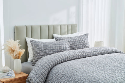 Truro  Seersucker Duvet Cover Set Soft Breathable Bedding Quilt Double King Size