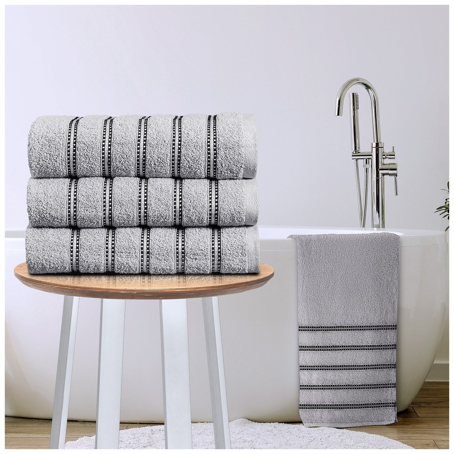 3PC 100% Egyptian Cotton Towel Bale Set Bath Hand Face Towels Bathroom Accessory