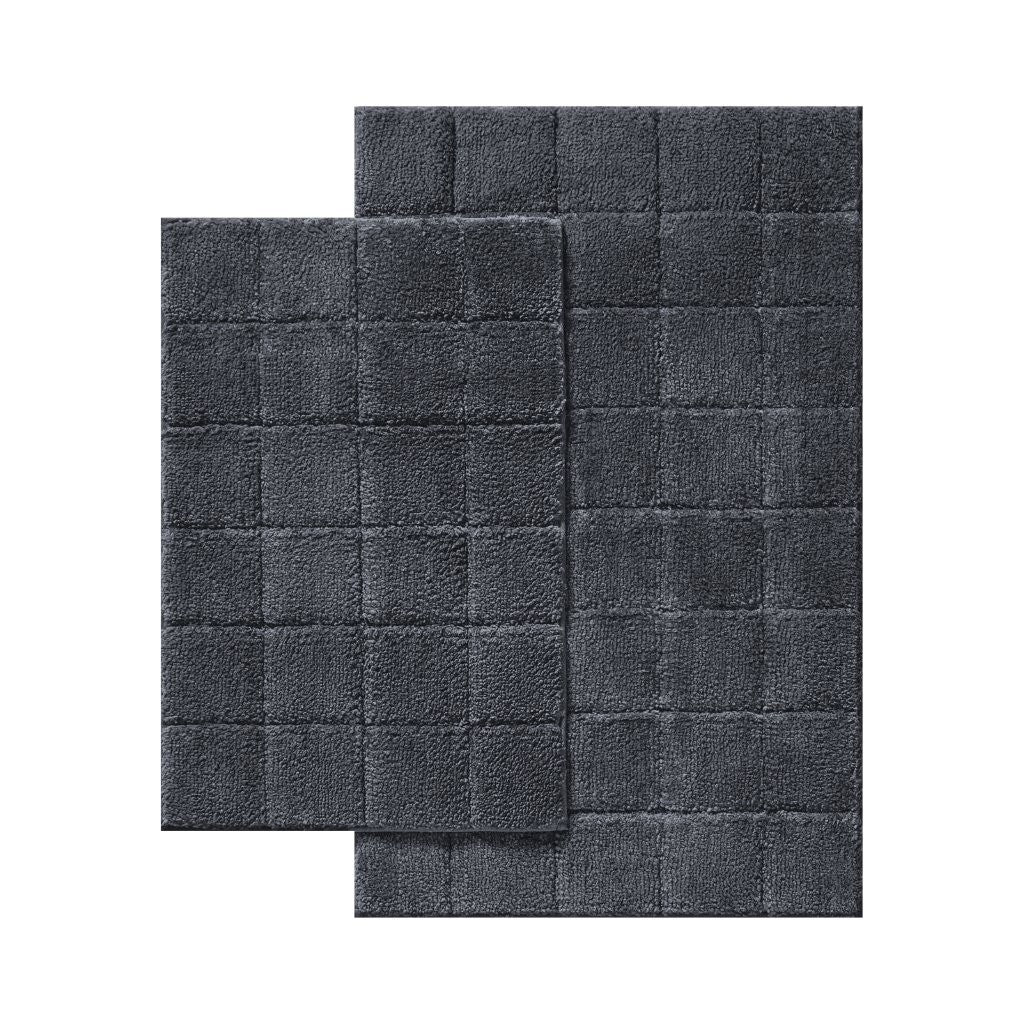 MaxWell ribbed bath mat set in black