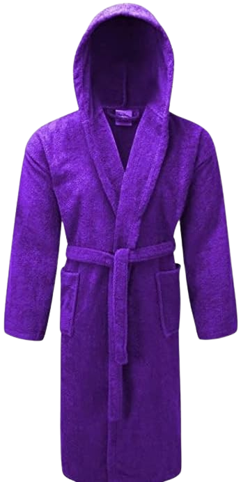 Cotton Hooded Thick Bathrobe Towelling Mens & Ladies Bath Robe Dressing Gown