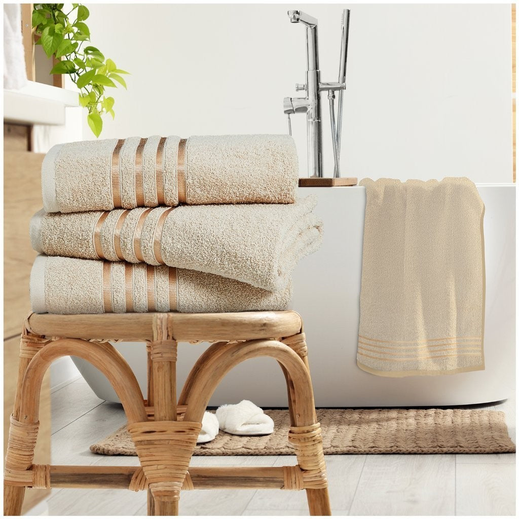 550gsm Hand Towel & Bath Sheet Super Soft 100% Cotton Quickly Dry Estrella Strip