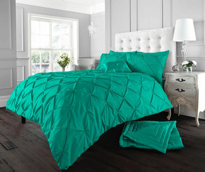 Pintuck Bedding Set Duvet Cover Single Double Super King Size Quilt Quilt Ruched