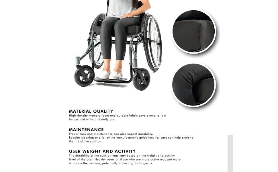 Wheelchair Density Foam Pressure Relief Waterproof Cushion Seat Pad Comfort