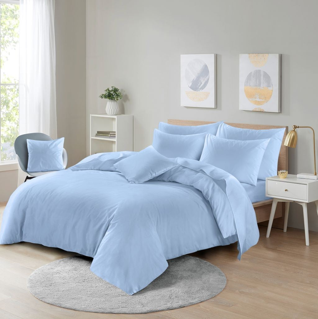 Duvet cover size guide showing Single, Double, King and Super King dimensions