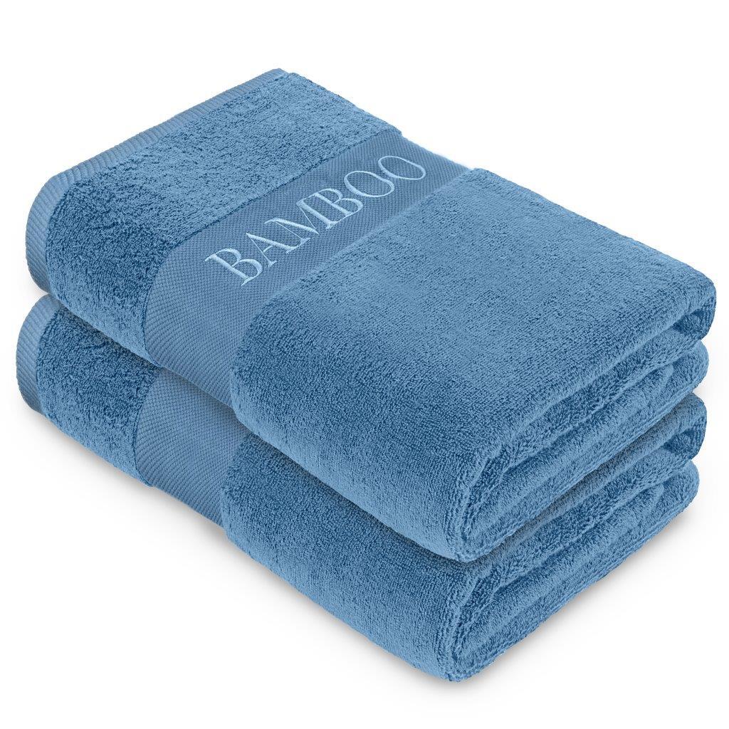 Bamboo Towels 500GSM Pack of 2 Absorbent Quick Dry Bath Sheets Hand Bath Towel