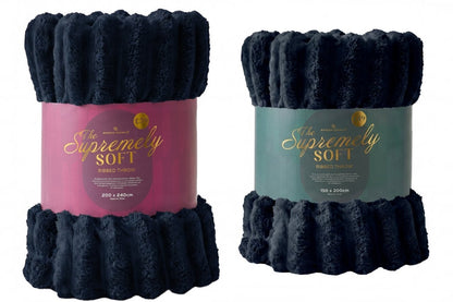 Ribbed fleece throw colour chart showing all seven colour options