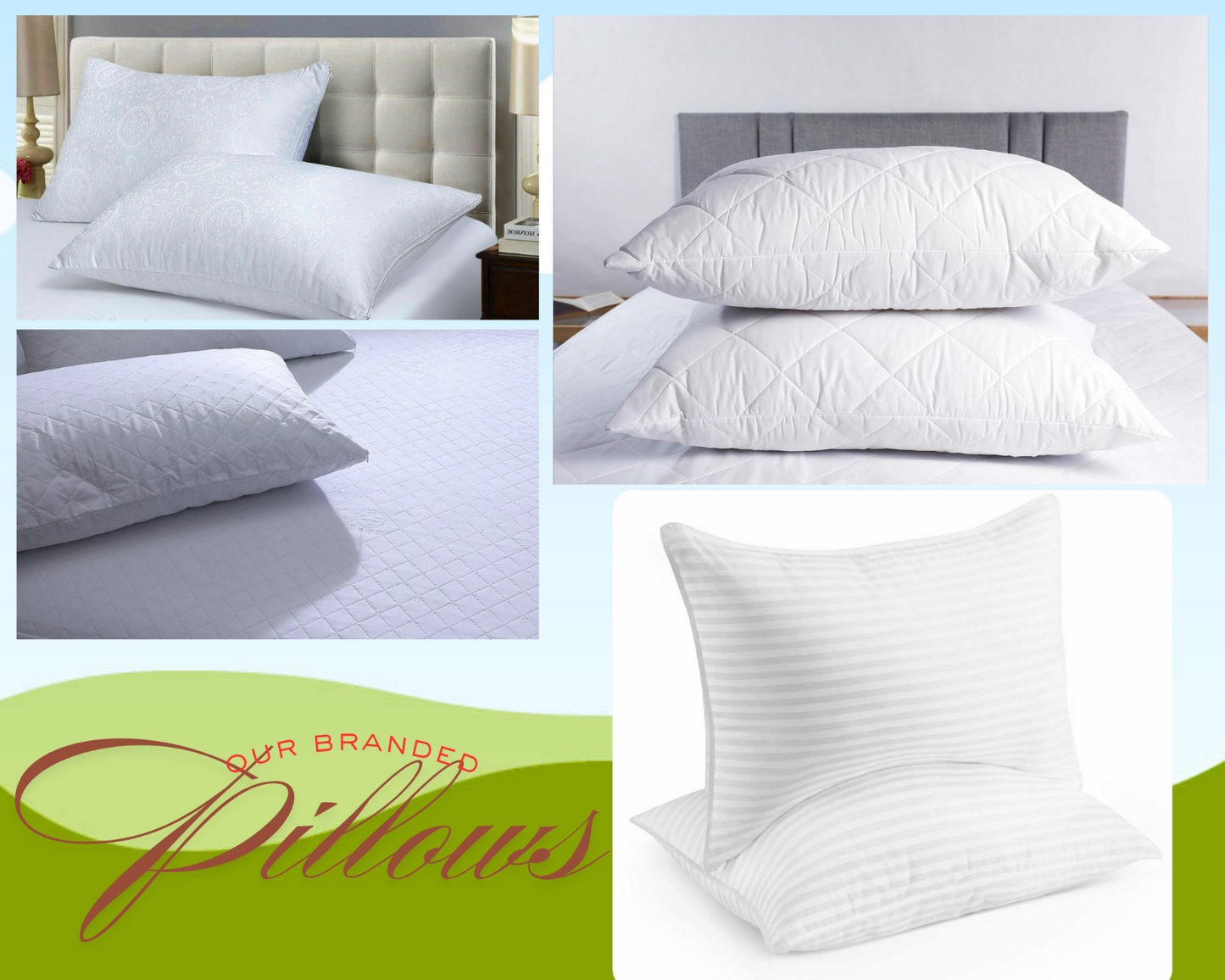 QUILTED PILLOW PROTECTORS PAIR ZIPPED PILLOWS COVERS PACK OF 2 and 4 PILLOWCASE