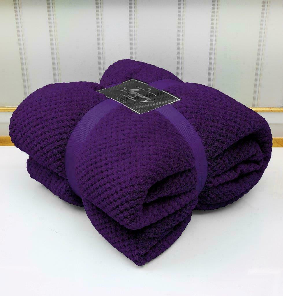 Luxury Popcorn Throws Single Double King Cuddly Cosy Warm Blanket For Sofa Bed