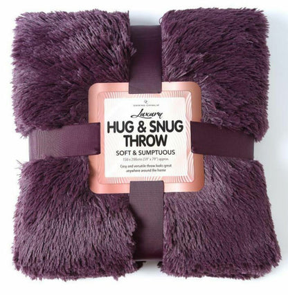 HUG & SNUG THROW LUXURY WARM COSY SOFT SOFA BED MINK FLUFFY FUR BLANKET DOUBLE