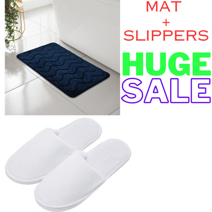 WAVE GREEK STYLE BATH MAT PEDESTAL SET NON SLIP TOILET BATHROOM RUGS 1 PIECE