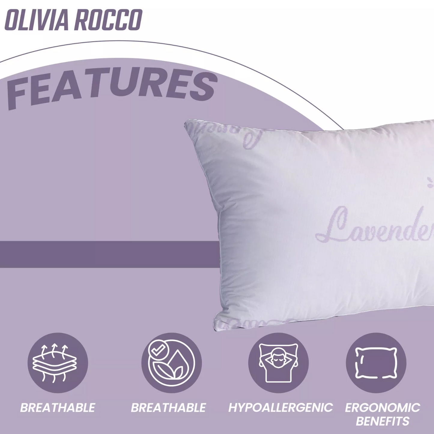 Hotel Quality One Pillow Lavender Scented, Copper Infused Memory Foam, Ice Cool