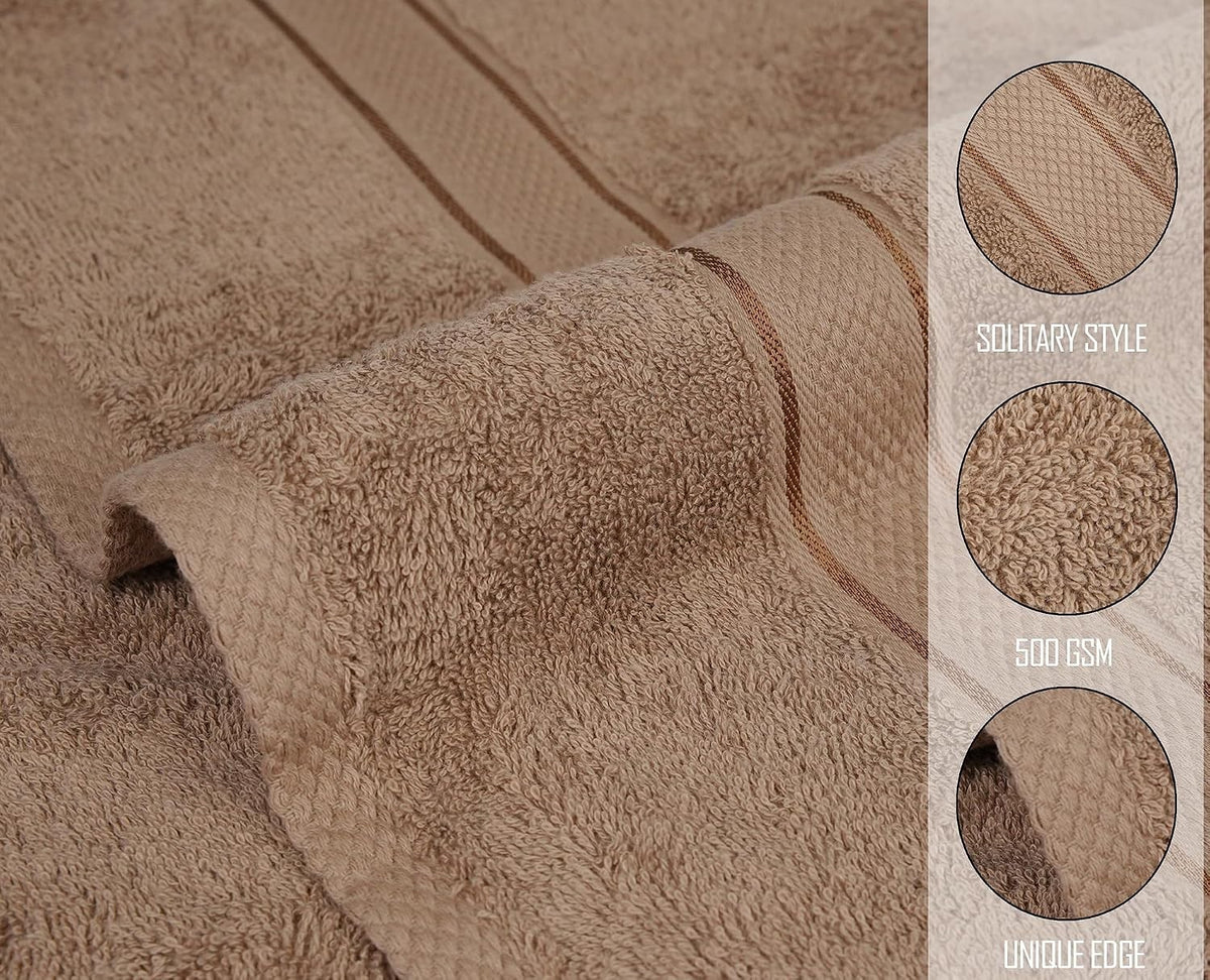 Egyptian cotton bath towel set in an Airbnb guest bathroom