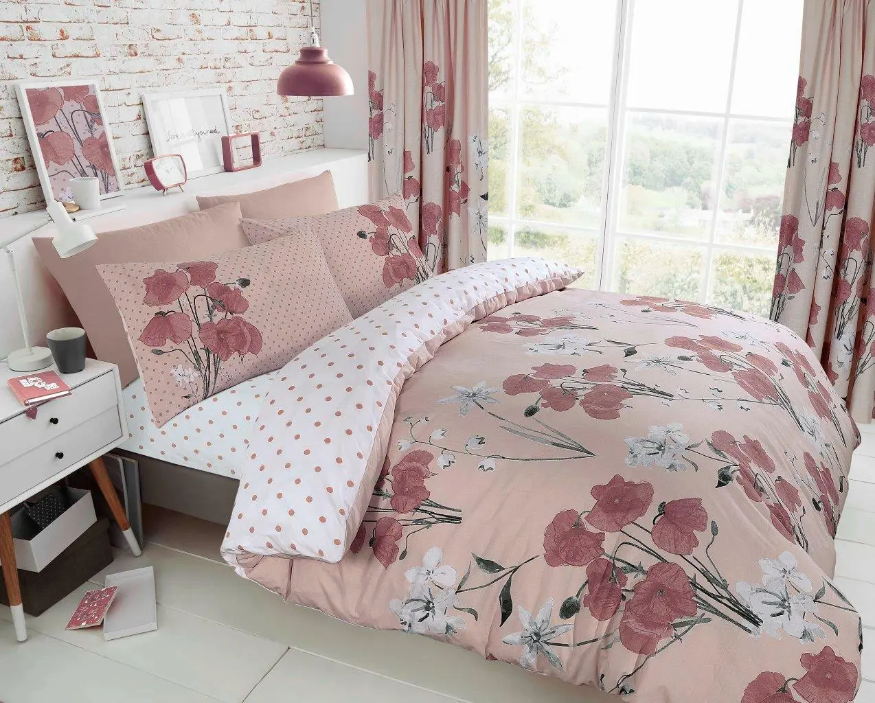 Floral Poppy Bedding Duvet Cover Quilt Set Pillow Cover Single Double King Sizes