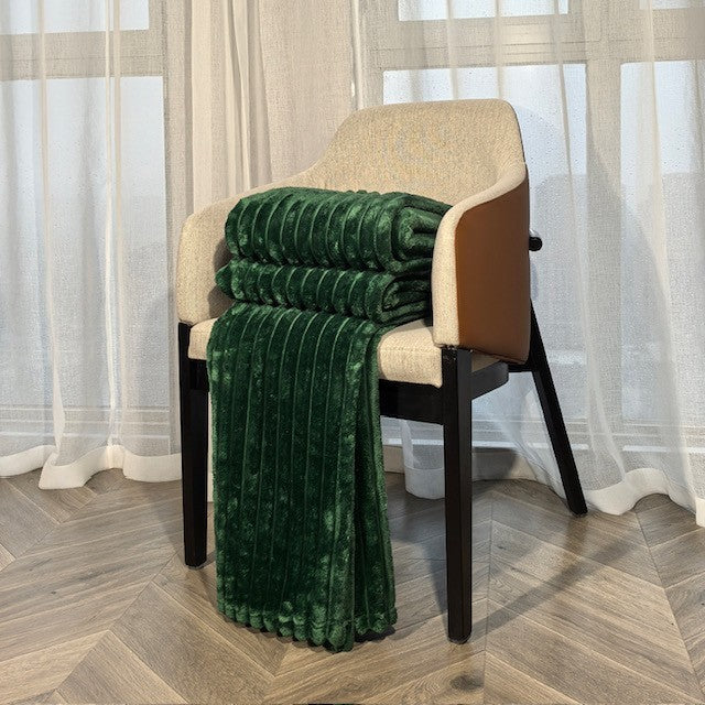 Ribbed Throws Fleece Blanket Chunky Cord Faux Fur Large Size Sofa Bed Corded