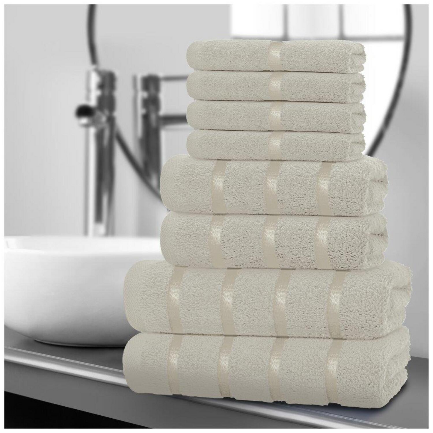 LUXURY 100% EGYPTIAN COTTON TOWEL 8 Piece Bale Set Face Hand Bath Boston Towels