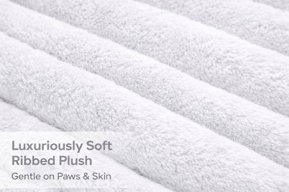 Luxuriously Soft Square Cord Pet Cushion Waterproof Non Slip Ribbed Plush Sofa