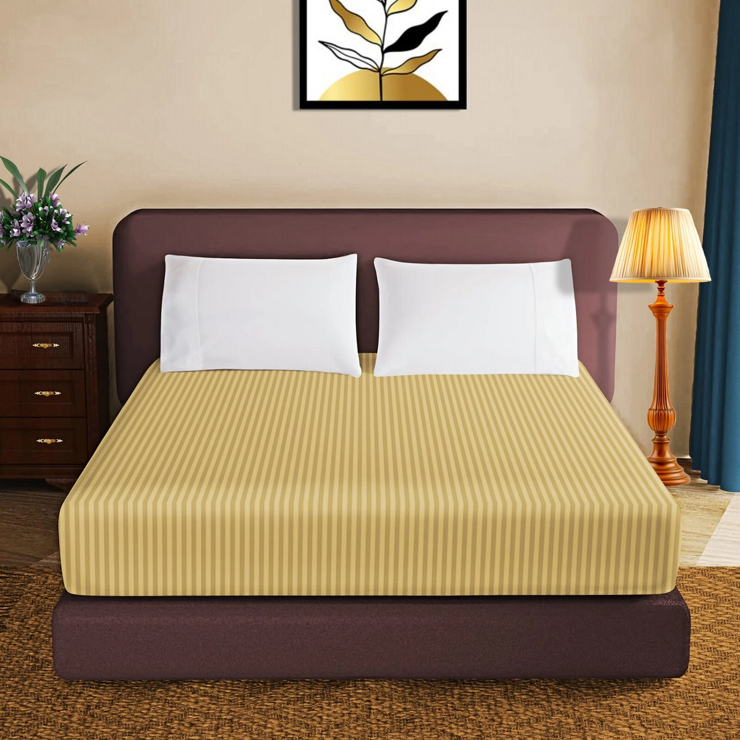 100% Egyptian Pcotton Fitted Sheet 30Cm Extra Deep 300tc Bedsheets Single Double