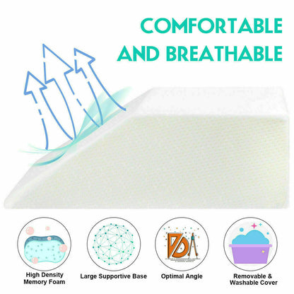 Knee Leg Elevation Bed Wedge Pillow Back Hip Lumbar Support Washable Rest Foam