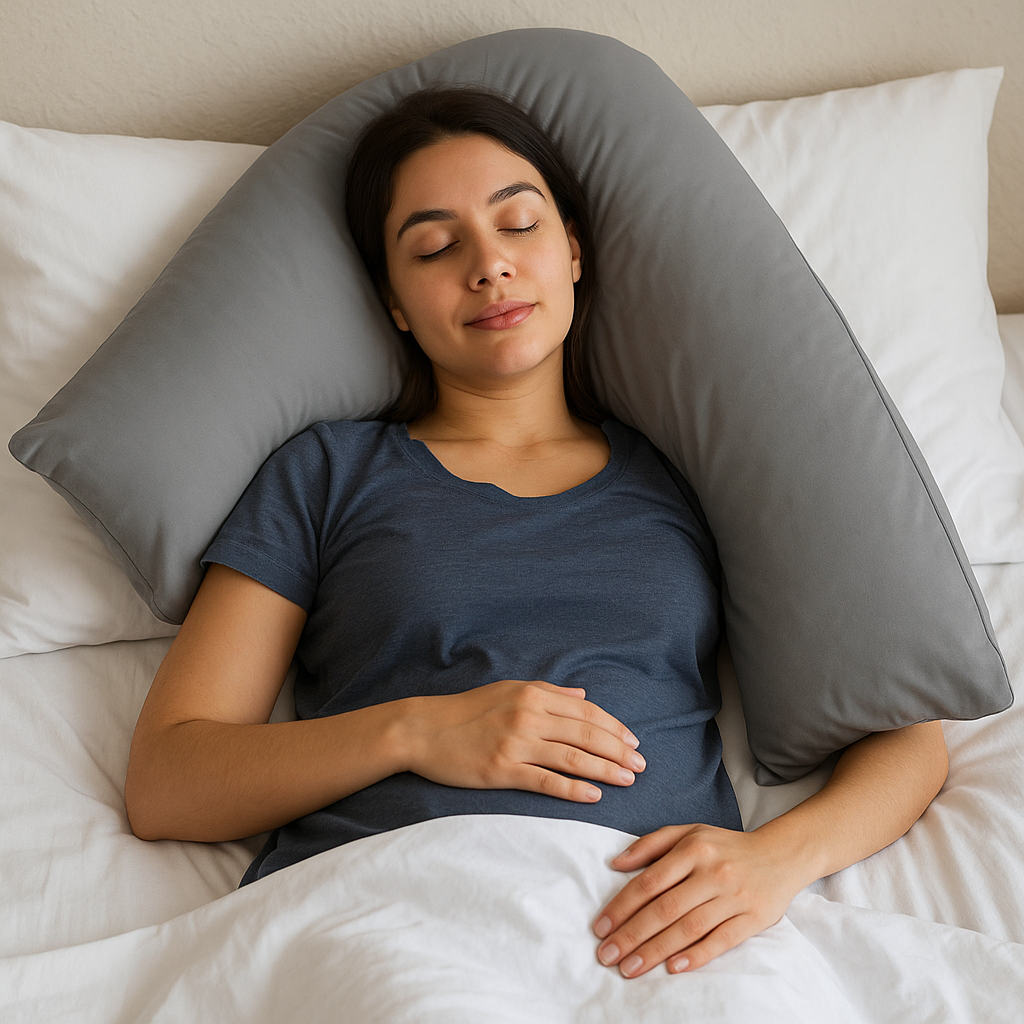 V Shaped Pillow and Case Cover Orthopedic V-Neck Nursing Pregnancy Baby Support