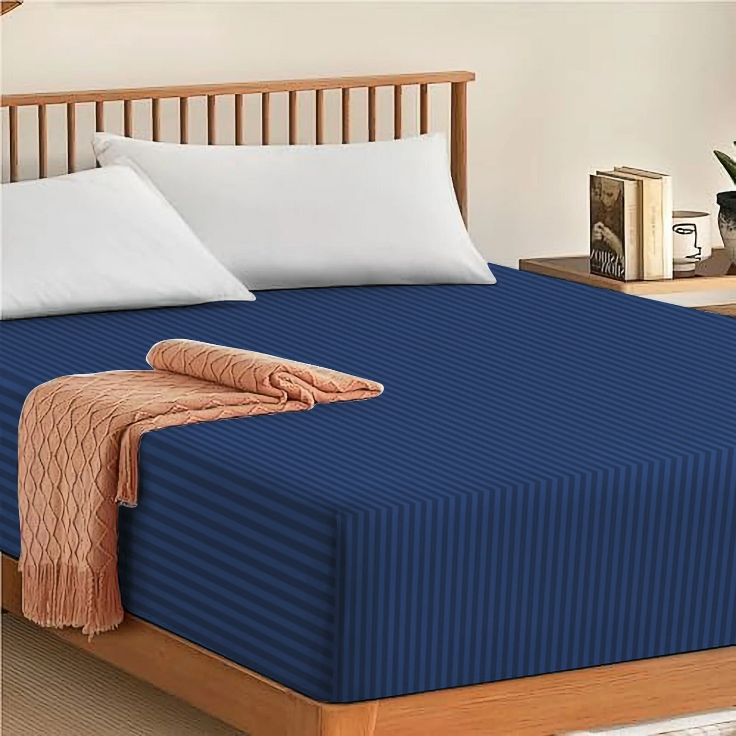 100% Egyptian Pcotton Fitted Sheet 30Cm Extra Deep 300tc Bedsheets Single Double