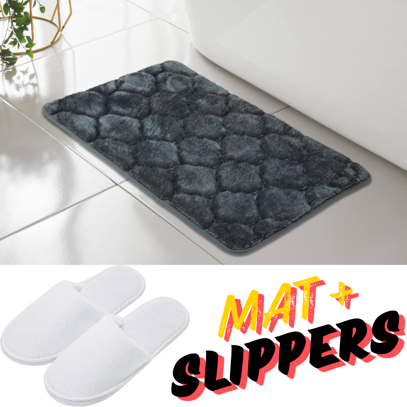 SHELL GREEK STYLE BATH MAT PEDESTAL SET NON SLIP TOILET BATHROOM RUGS 1 PIECE